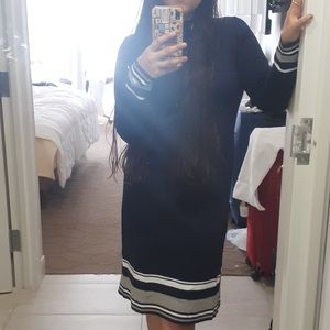 Knee length stretchable winter dress
